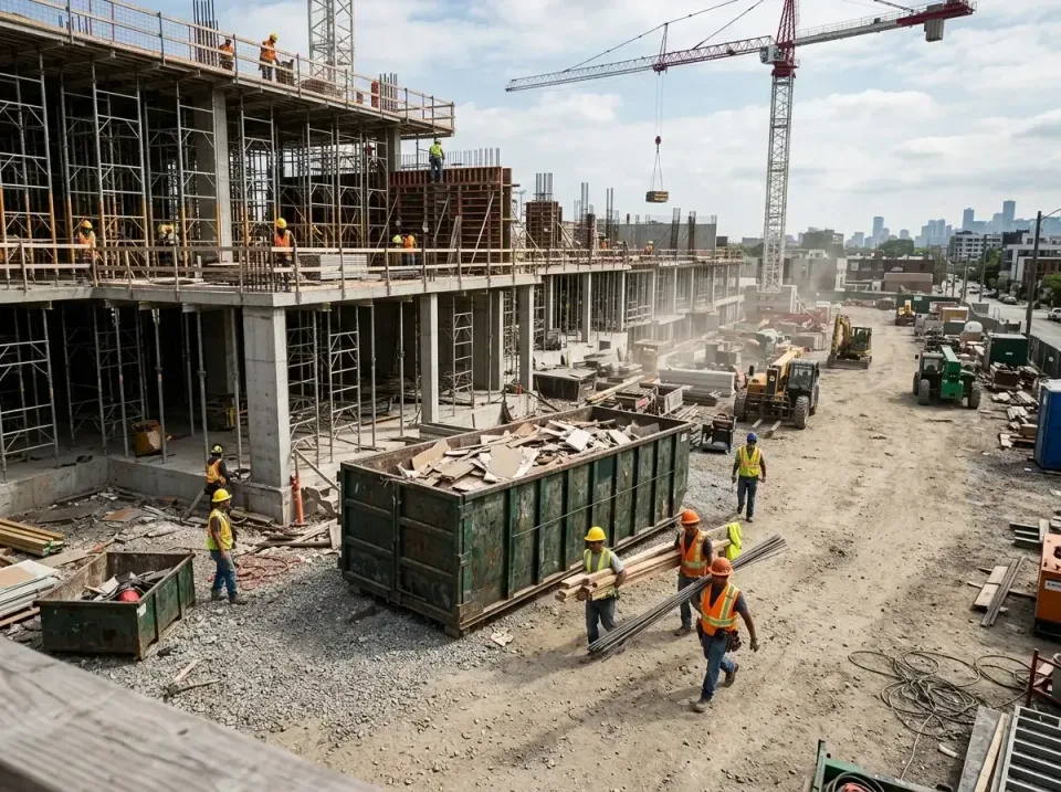 commercial-construction-site-w-002 — frequently asked questions, Low Cost Construction Dumpster Rental in Lauderdale, MN